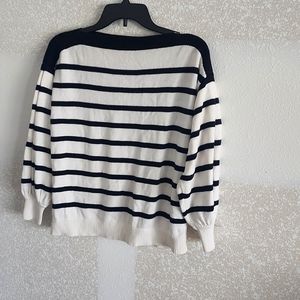New Black and white petite Loft Lantern sleeve Sweater